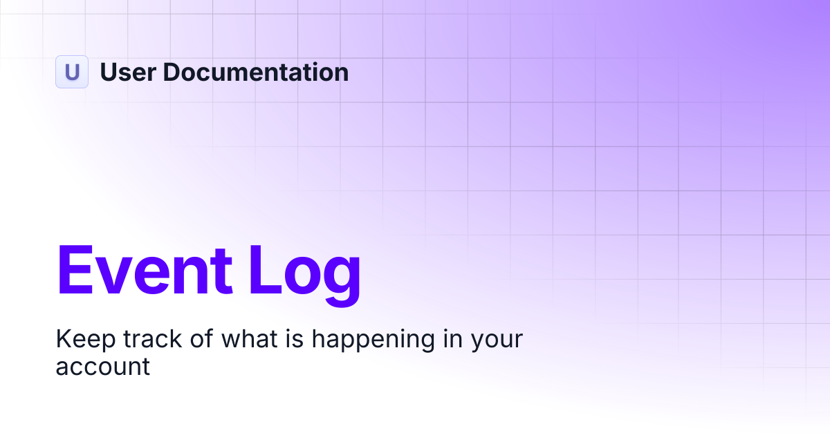 Event Log | User Documentation